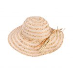 Γυναικείο Ψάθινο Floppy Καπέλο ριγέ χειροποίητης πλέξης