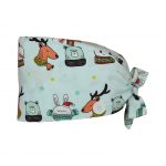 Σκουφί Χειρουργείου/Σεφ Βαμβακερό για άνδρες και γυναίκες με κουμπιά Γαλάζιο με χειμωνιάτικους χαρακτήρες