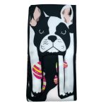 Γυναικείο Σατέν Κασκόλ Μαντήλι σε σχήμα ασπρόμαυρου σκύλου